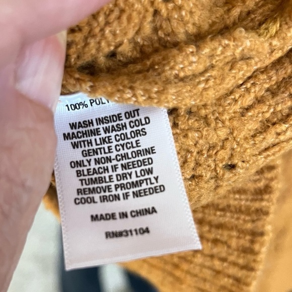 Wonderly Indian Gold Sweater Mock Turtleneck Balloon Sleeves Tunic Length Sz L - Picture 11 of 11